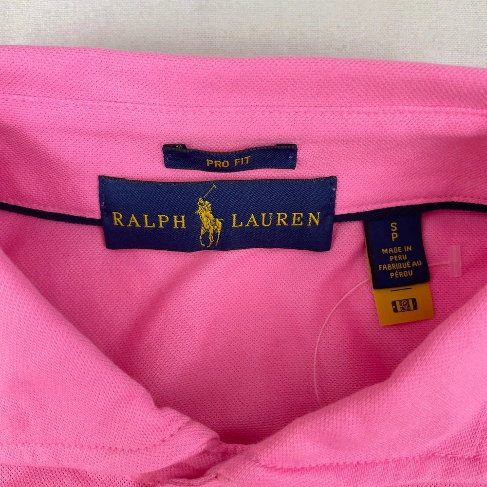 Ralph Lauren Pro Fit Pink Polo Shirt Mens Small Short Sleeve Pique Knit
